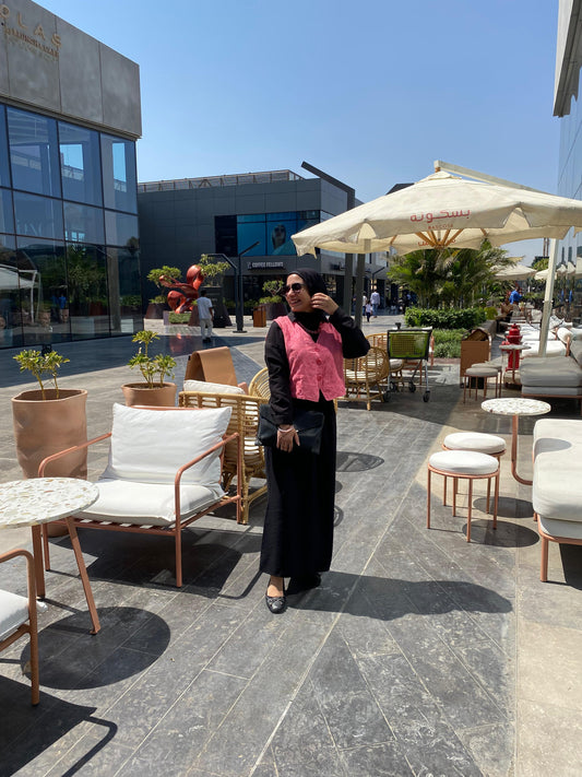 Cotton Embroidery vest - Pink