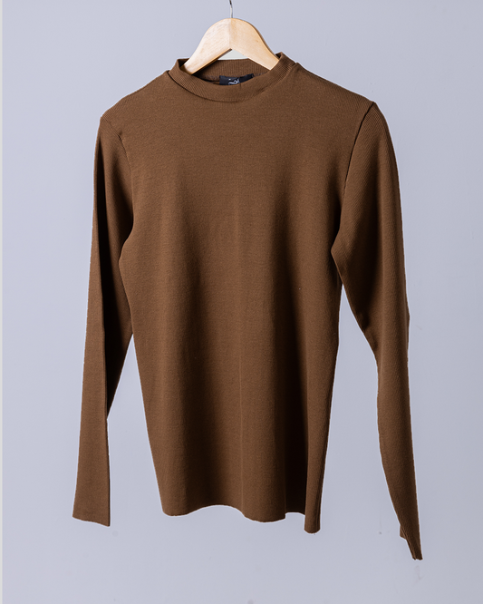 Basic Top long sleeve - Brown