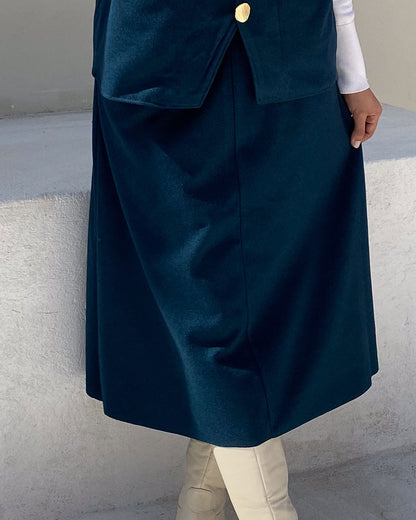 Khotwa A-line Midi Skirt - Teal