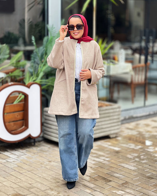 Yaqeen Jaket " Olive &Beige"