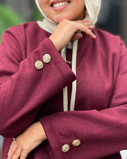 Yaqeen Jacket In Burgandy
