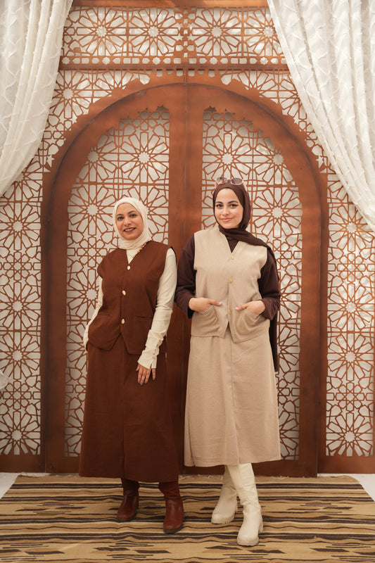 Khotwa Set " Beige & Brown"