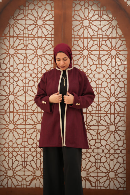 Yaqeen Jacket In Burgandy