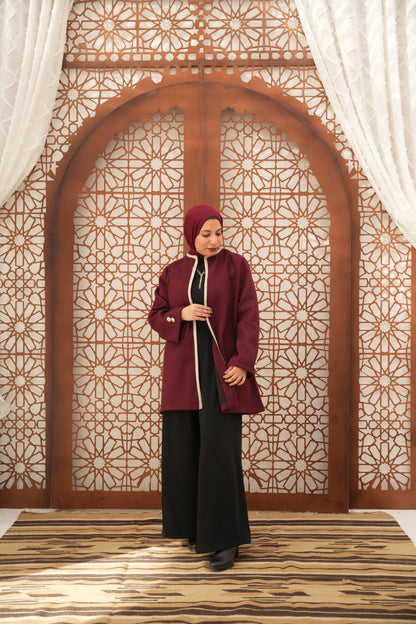 Yaqeen Jacket In Burgandy