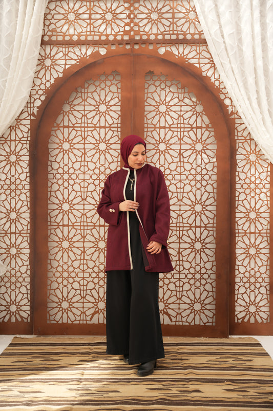 Yaqeen Jacket In Burgandy