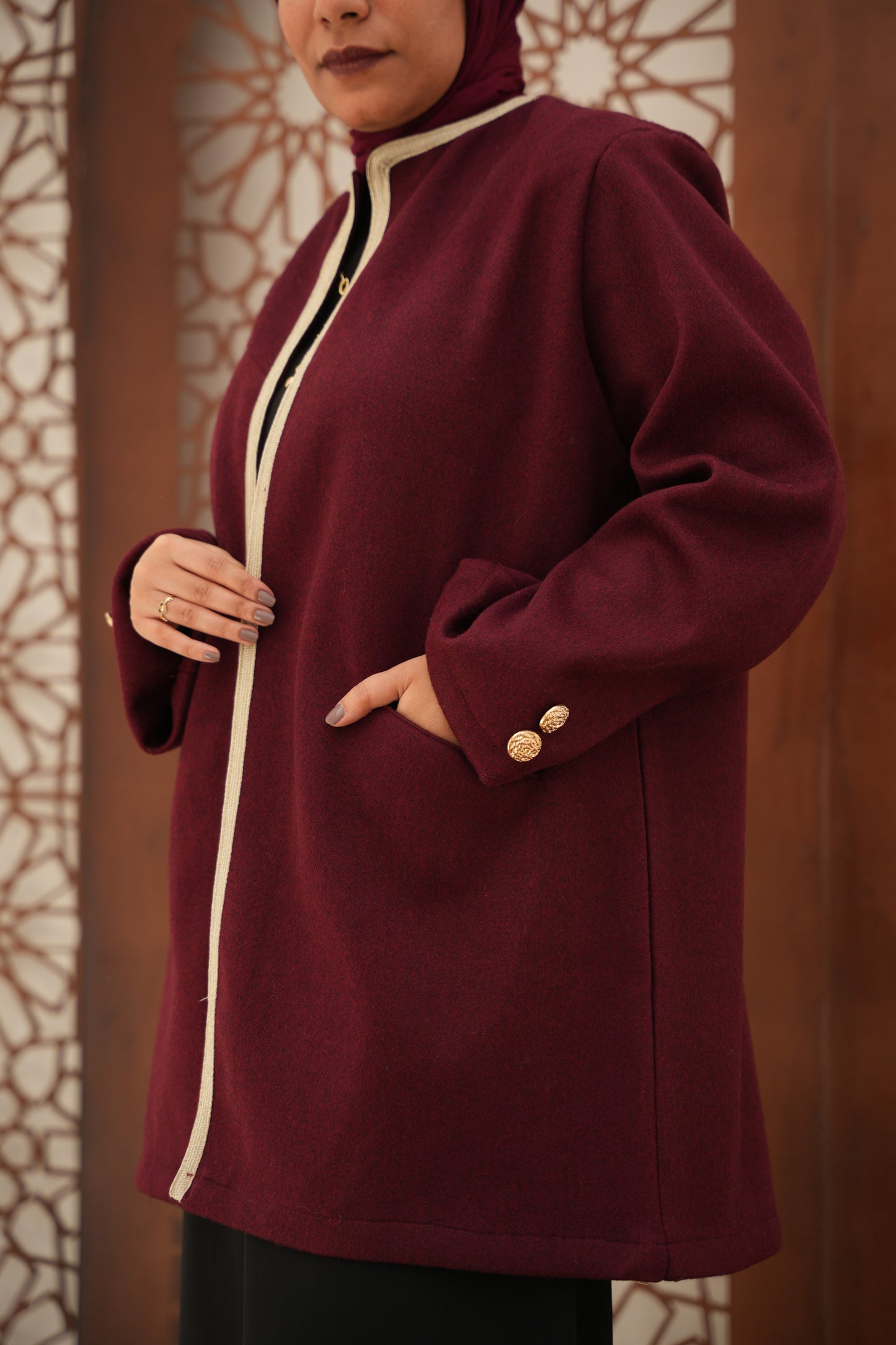 Yaqeen Jacket In Burgandy