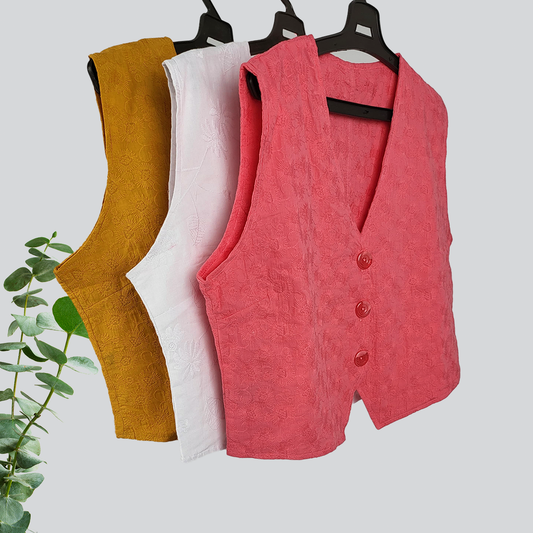 Cotton Eembroidery vest