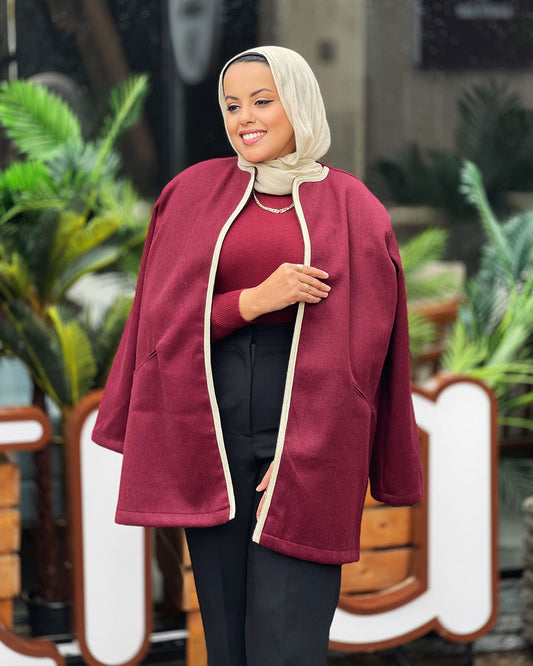 Yaqeen Jacket In Burgandy