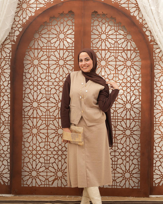 Khotwa Set " Beige & Brown"