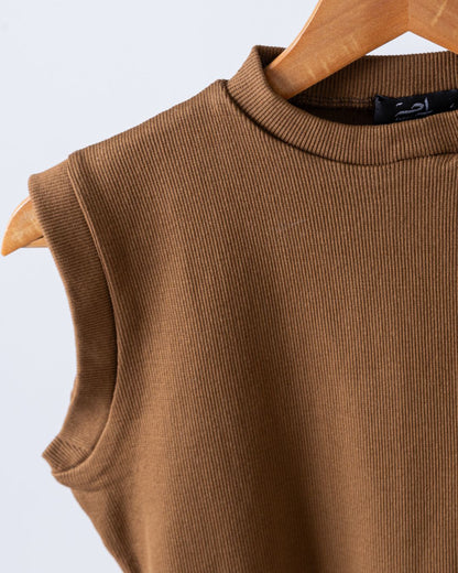 Brown Basic Top sleeveless