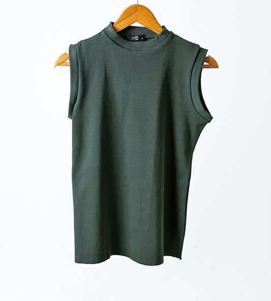 Dark Olive Basic Top sleeveless